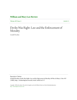 Devlin Was Right: Law and the Enforcement of Morality