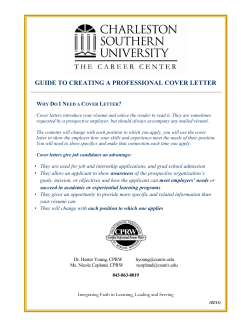 GUIDE TO CREATING A PROFESSIONAL COVER LETTER