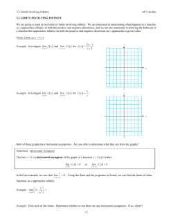 2.2 Limits Involving Infinity