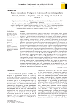 Recent research and development of Monascus fermentation