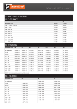 tolerance tables - round bars iso f7