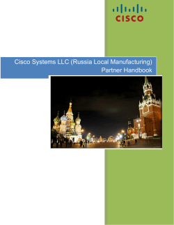 Cisco Systems LLC (Russia Local Manufacturing) Partner Handbook