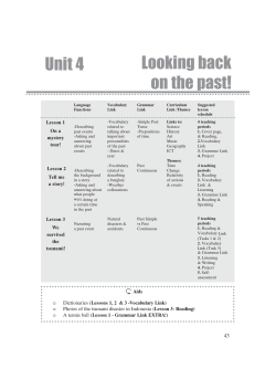 Looking back on the past! Unit 4