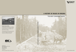 A History of Roads in Virginia - Virginia Department of Transportation