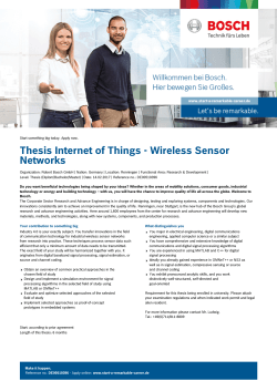 Thesis Internet of Things - Wireless Sensor Networks - Bosch