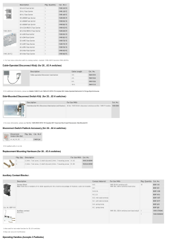 CableOperated Disconnect Kits§ (for 20…63 A switches