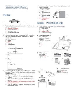 Motion Kinetic &ndash; Potential Energy