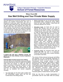 School of Forest Resources Gas Well Drilling and Your Private