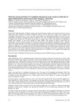 Molecular characterization of `Candidatus Phytoplasma mali` strains