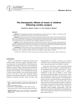 The therapeutic effects of music in children following cardiac surgery
