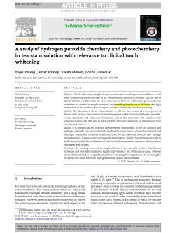 A study of hydrogen peroxide chemistry and photochemistry in tea