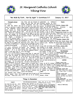 January 13, 2017 - St. Margaret Catholic School