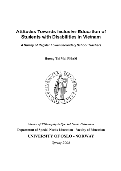 Teacher attitudes towards inclusive education of students with