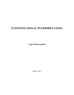 Constitutional Interpretation Memo Jan 2013