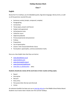Holiday Revision Work Class 7 English