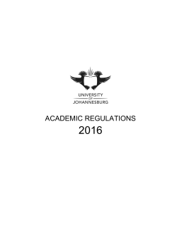 Academic Regulations - University of Johannesburg