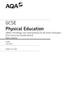 GCSE Physical Education Mark scheme Unit 03 - (Full Course)