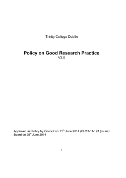 Policy on Good Research Practice - School of Chemistry