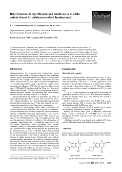 Determination of ciprofloxacin and enrofloxacin in edible animal