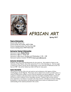 ARTH-3366-CRN-22893-AfricanArt-Perry