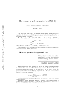 The number $\pi $ and summation by $ SL (2,\mathbb Z) $