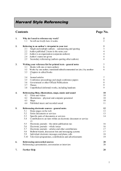 Harvard Referencing - ASP2 Home Page