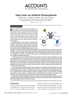 Solar Fuels via Artificial Photosynthesis
