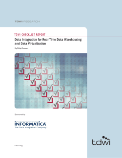 TDWI Checklist Report: Data Integration for Real-Time