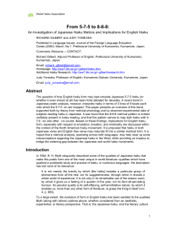 From 5-7-5 to 8-8-8 - World Haiku Association