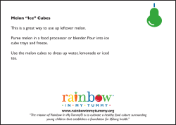 Melon &ldquo;Ice&rdquo; Cubes This is a great way to use up leftover melon