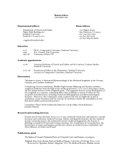 Marisa Galvez Curriculum vitae Departmental