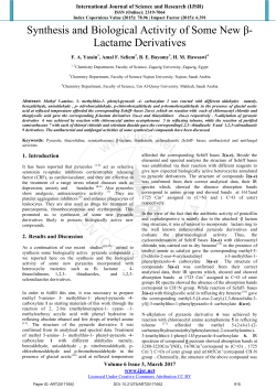Lactame Derivatives - International Journal of Science and