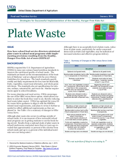 Plate Waste