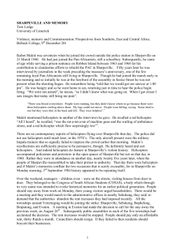 Sharpeville`s memorial - Goldsmiths, University of London