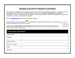 Quality Inclusive Practices Checklist