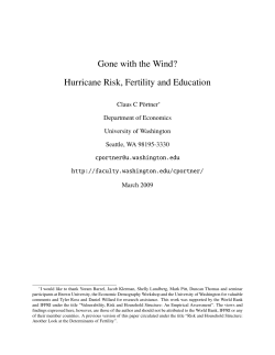 Gone with the Wind? Hurricane Risk, Fertility and Education