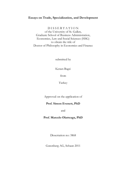 Essays on Trade, Specialization, and Development