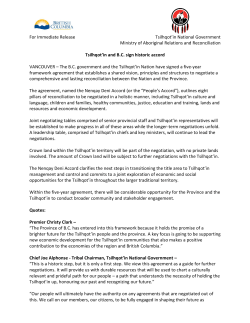 Press Release - Tsilhqot`in National Government