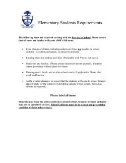 2016 Grade 4 Orientation Package