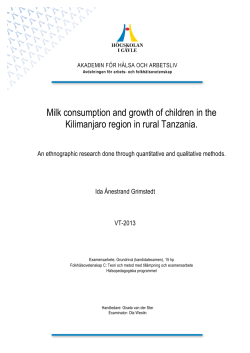 Milk consumption and growth of children in the Kilimanjaro