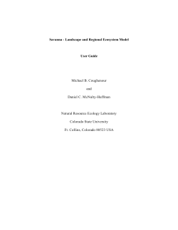 Savanna - Landscape and Regional Ecosystem Model User Guide