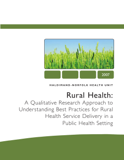 Rural Health - Rural Ontario Institute