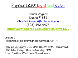 Physics 1230: Light and Color