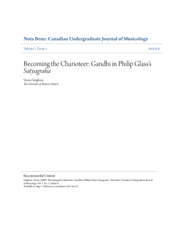 Becoming the Charioteer: Gandhi in Philip Glass&acirc;&bull;Žs Satyagraha