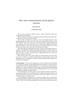 How strict constructionism can be judicial activism