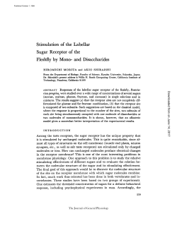 Stimulation of the LabeUar Sugar Receptor of the Fleshfly by Mono