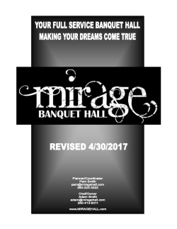 banquet hall menu - Mirage Banquet Hall