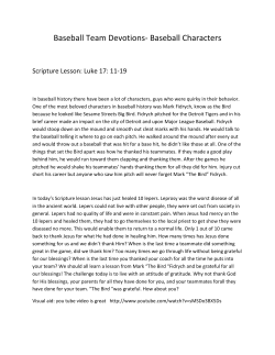 Baseball Team Devotions‐ Baseball Characters