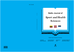 Sport and Health Sciences - Baltic sport science society