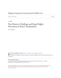 The History of Suffrage and Equal Rights Provisions in State